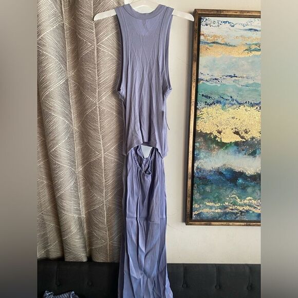 ANTHROPOLOGIE Midi Dress Size M The Keeley Twofer  Sleeveless Light Blue NEW - Picture 7 of 16